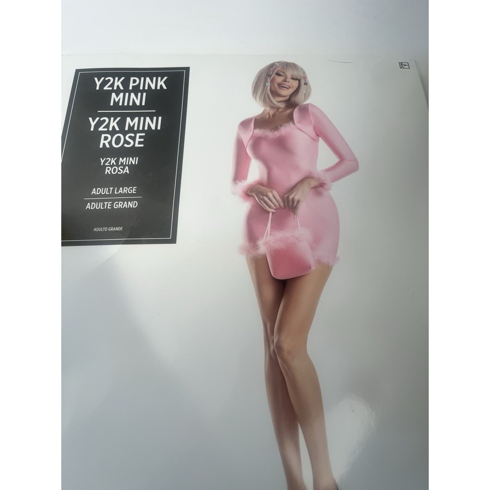 Y2K Pink Mini Rose Women's Halloween Costume Adult Large Pink Doll Style NWT